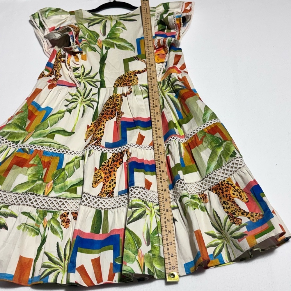 NWT Alden Adair Mini Hope Dress in Sahara Jungle Print Cap Ruffle Sleeves szM - Picture 13 of 16